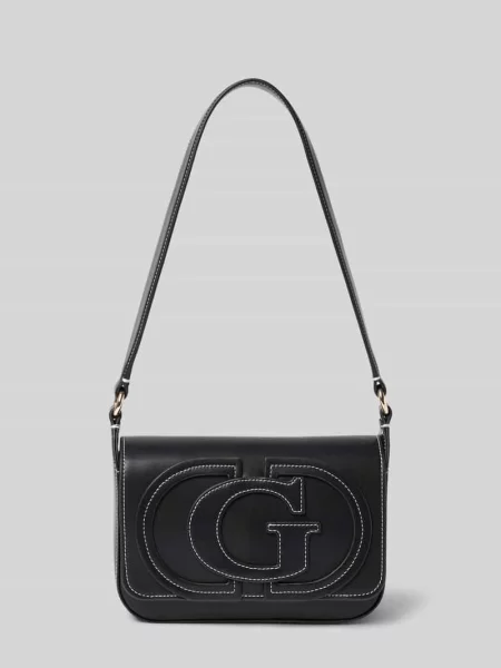 Torba na ramię z detal z logo model Ruby' Guess czarna