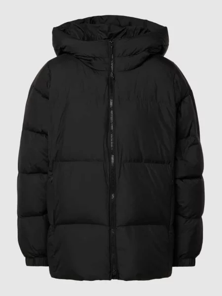 Kurtka pikowana o kroju regular fit z kapturem Tom Tailor Denim czarna