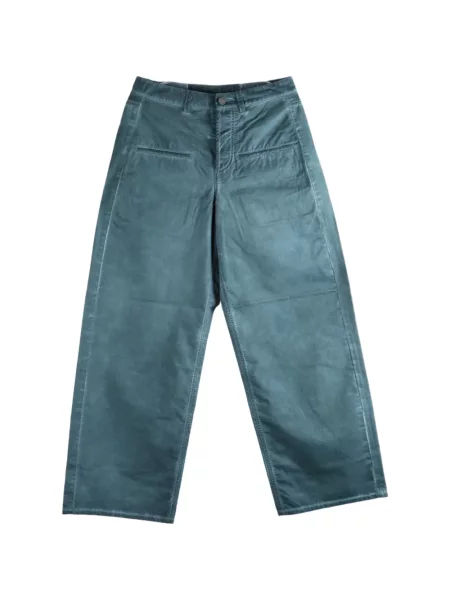 Pantaloni Uma Wang cu autograf albastru