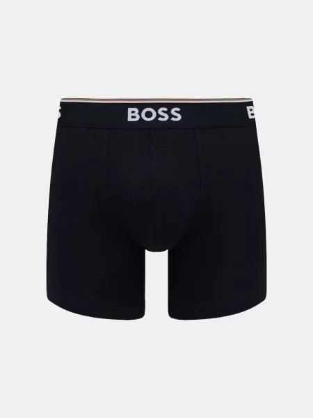 Bokserki o kroju slim fit z mieszanka bawełny w zestaw 3 szt. model POWER' Boss granatowy