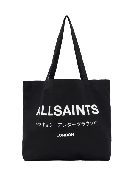 AllSaints Nákupní taška UNDERGROUND černá / offwhite bílá
