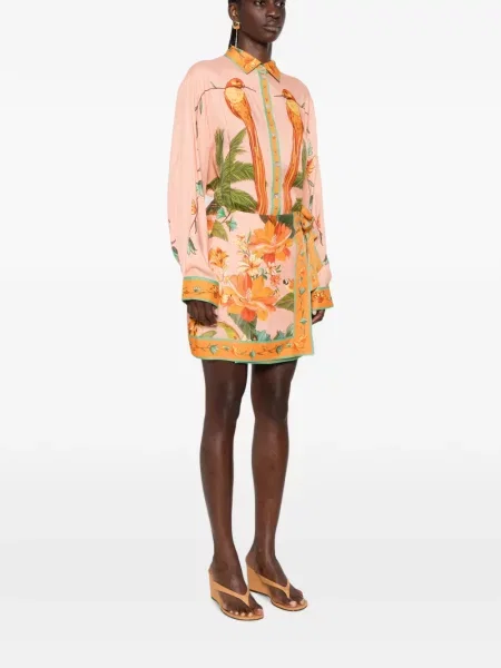Fustă Farm Rio cu model floral cu imagine plic roz