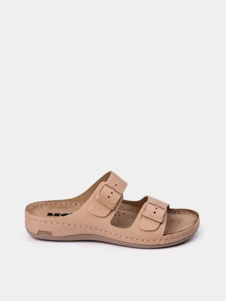 Шлепанцы Leon бежевые