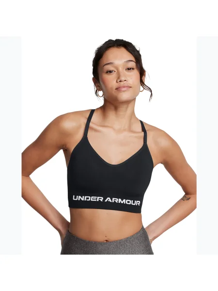 Under Armour Vanish Seamless Low сутиен за тренировка черен бял