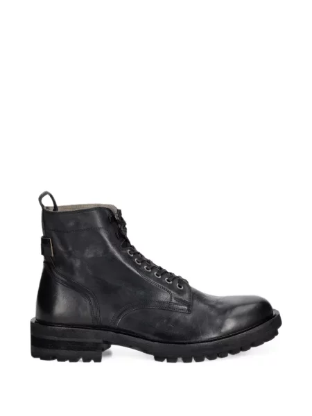 Botine Allsaints cu șireturi din piele negru