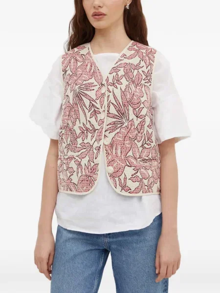 Gėlėtas liemenė La Petite Française v formos iškirpte