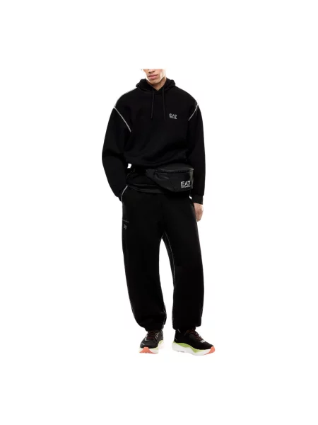 Geacă Ea7 Emporio Armani cu glugă negru