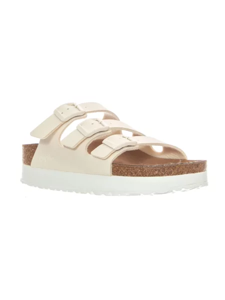 Birkenstock klapki Florida III Flex Platform beżowe