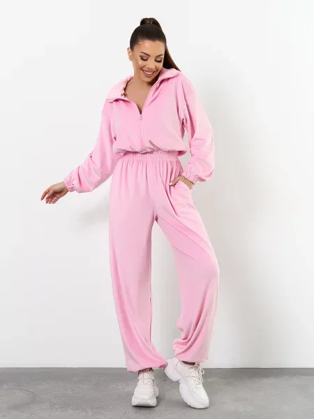 Велюровий Комбінезон ISSA Plus рожевий