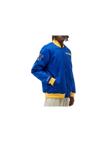 Geacă Mitchell & Ness din satin albastru