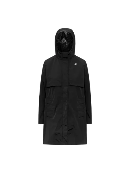 Lniana parka K-way czarna