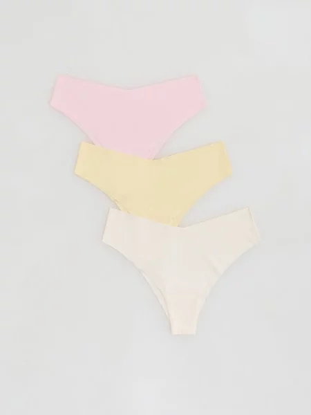 Reserved Bezszwowe majtki brazyliany 3 pack jasnożółty