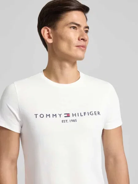 T-shirt z bawełny bio Tommy Hilfiger biała