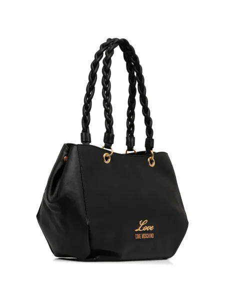 Чанта Love Moschino плетена черно