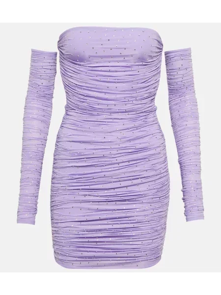 Rochie Alex Perry din jerseu de cristal violet