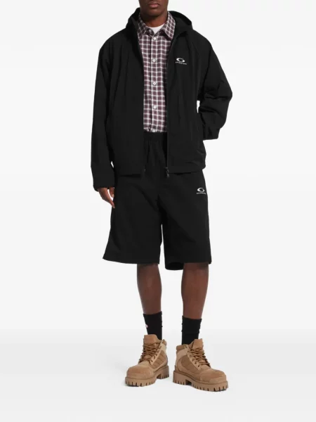 Bunda Balenciaga s kapucí černá
