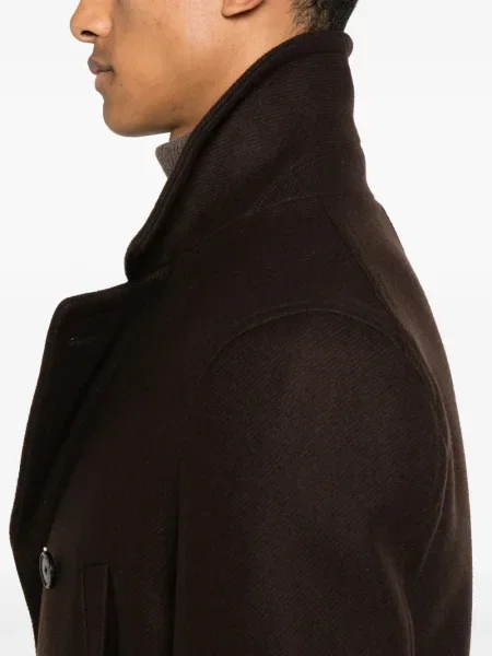 Palton Fursac din țesătură twill maro