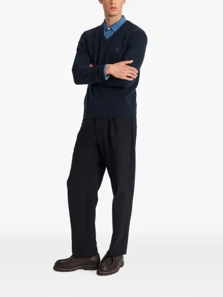 Džemper Pringle Of Scotland s V-izrezom plava