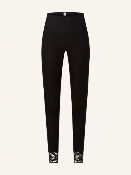 Mey Legginsy Rekreacyjne Z Serii Wool Love Z Wełny Merino Z Dodatkiem Jedwabiu schwarz czarne