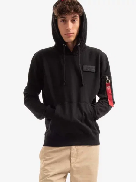 Alpha Industries bluza Red Stripe czarna