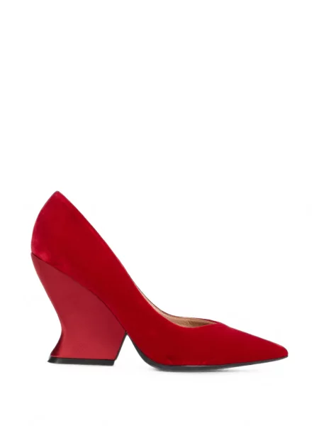 Pantofi cu toc Alberta Ferretti cu imprimeu geometric roșu