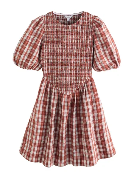 Next Rochie roșu ruginiu / roșu pastel / murdar alb