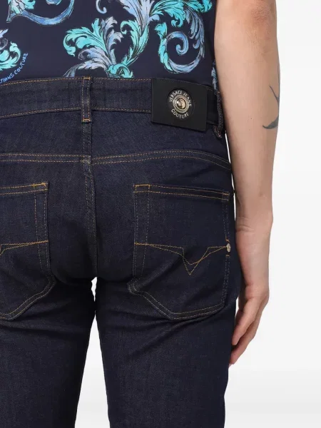 Blugi Versace Jeans Couture cu 5 buzunare albastru