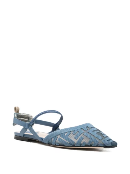 Pantofi cu toc Fendi slingback albastru