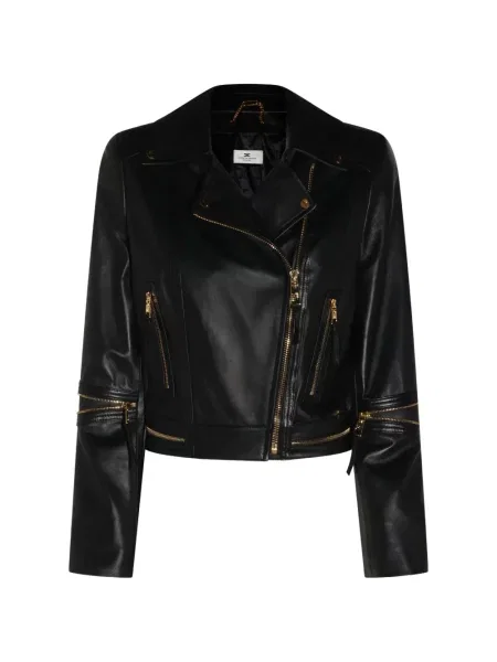 Geanta de piele Elisabetta Franchi negru