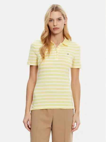 Tommy Hilfiger Тениска с яка и жълт