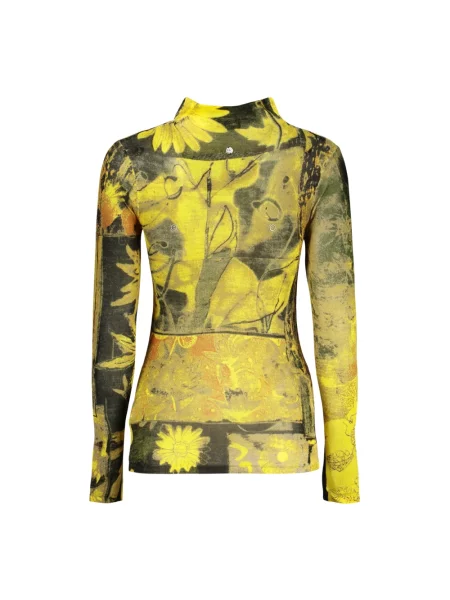 Top Desigual z dżerseju żółty