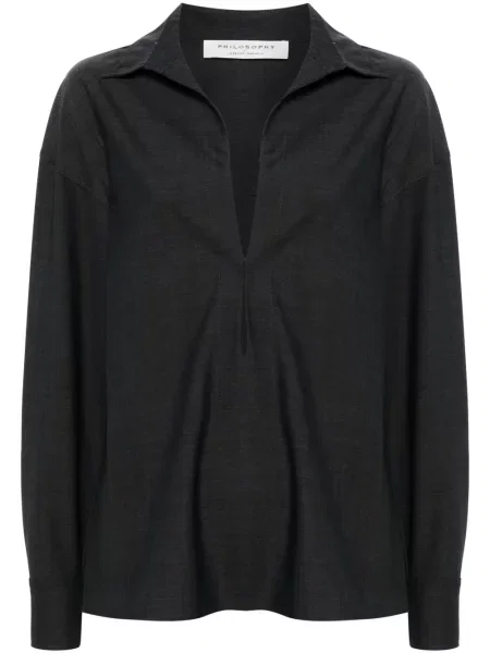 Bluză Philosophy Di Lorenzo Serafini cu decolteu în V gri