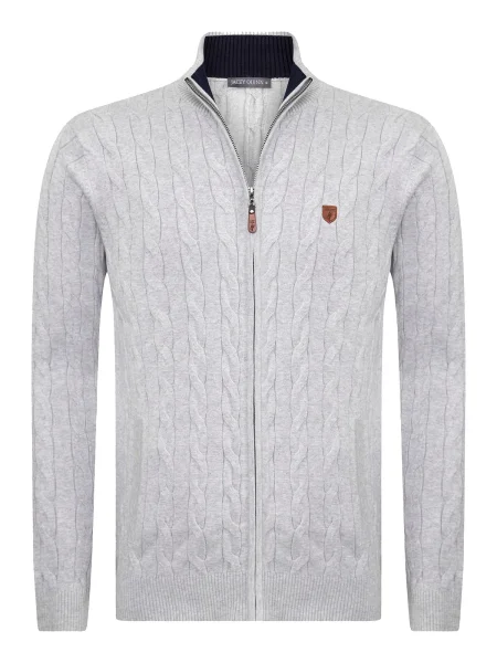 Jacey Quinn Geacă tricotată maro / gri negru