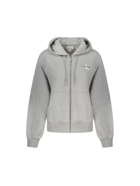 Bluza z kapturem Calvin Klein z kapturem z długim rękawem szara