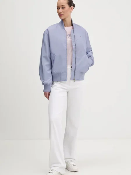 Tommy Jeans tričko s dlouhým rukávem růžové
