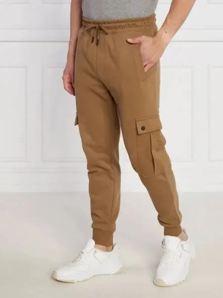 BOSS ORANGE Căptușite pantaloni de trening Seteam | Relaxed fit portocaliu