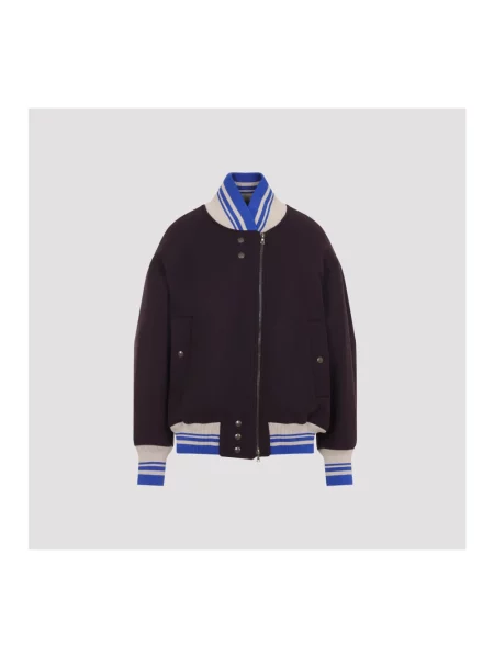 Kurtka bomber Dries Van Noten wełniany fioletowy