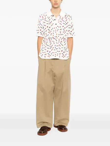 Tricou polo Jacquemus cu buline alb
