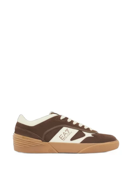 Sneakerși Ea7 Emporio Armani din piele maro