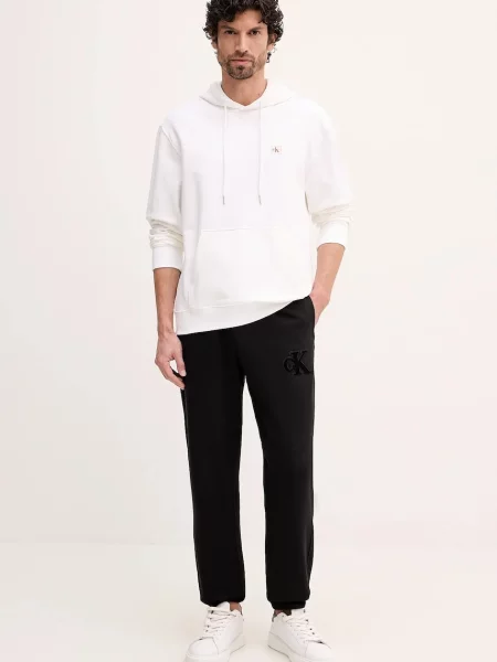 Calvin Klein Jeans bluza z kapturem gładka beżowy