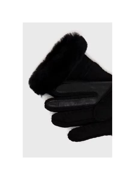 Rękawiczki Ugg skórzane czarne