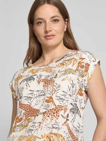 T-shirt z okrągłym dekoltem Apricot biała