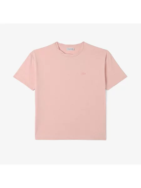 Lacoste T-Shirt Z Okrągłym Dekoltem Relaxed Fit jasnoróżowy