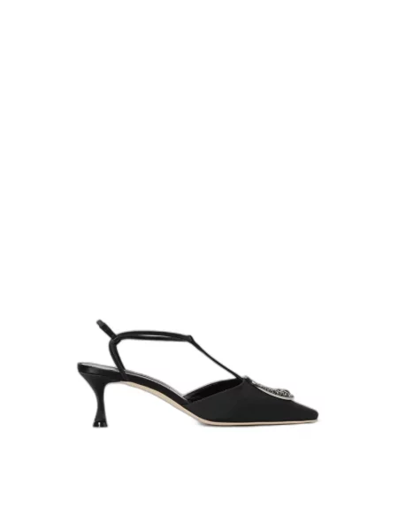 Czółenka Manolo Blahnik skórzana czarna