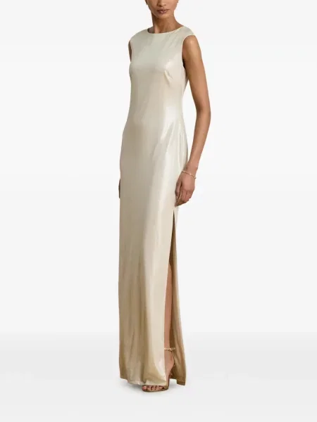 Rochie maxi Lauren Ralph Lauren din jerseu cu decolteu barcă