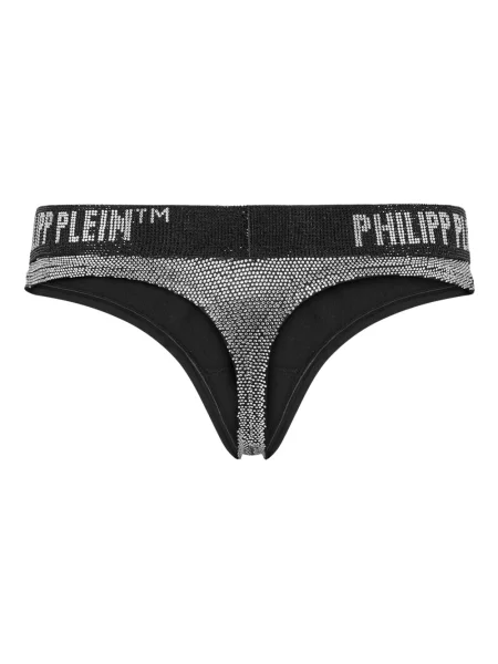 Stringi Philipp Plein z kamieniami białe