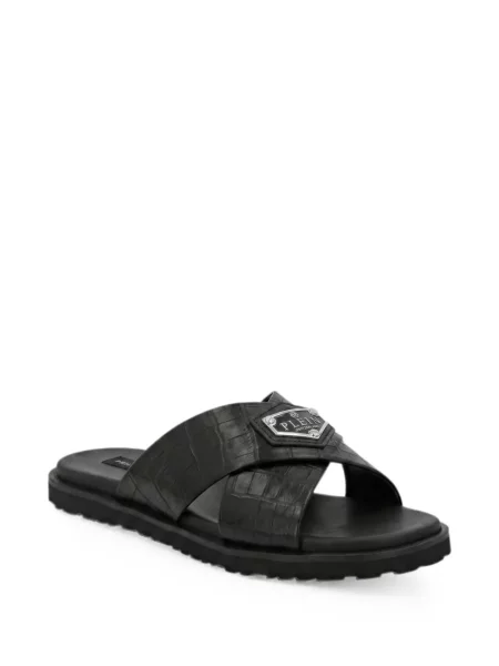 Papuci de casă Philipp Plein din piele negru