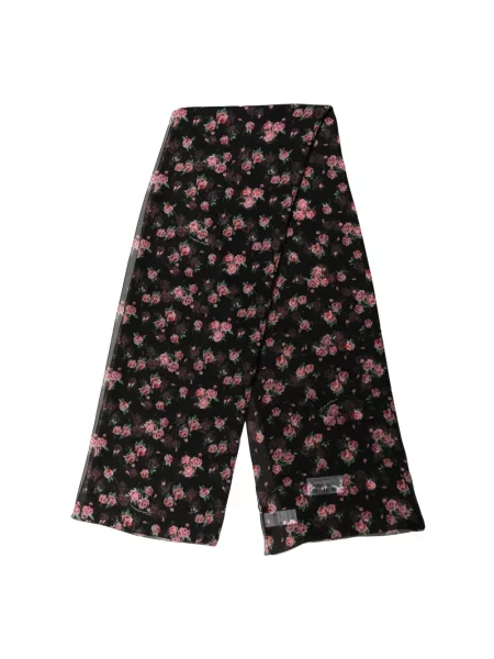 Szal Dolce And Gabbana szyfonowa w kwiatki czarna