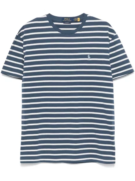 Siuvinėtas iš natūralios odos marškinėliai Polo Ralph Lauren apkarpytas žalia