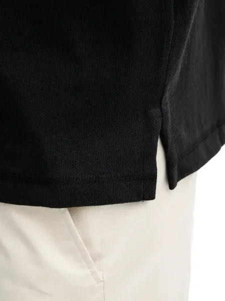 Tricou Polo Ralph Lauren cu decolteu rotund de mătase cu dungi alb